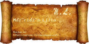 Máriás Lilla névjegykártya